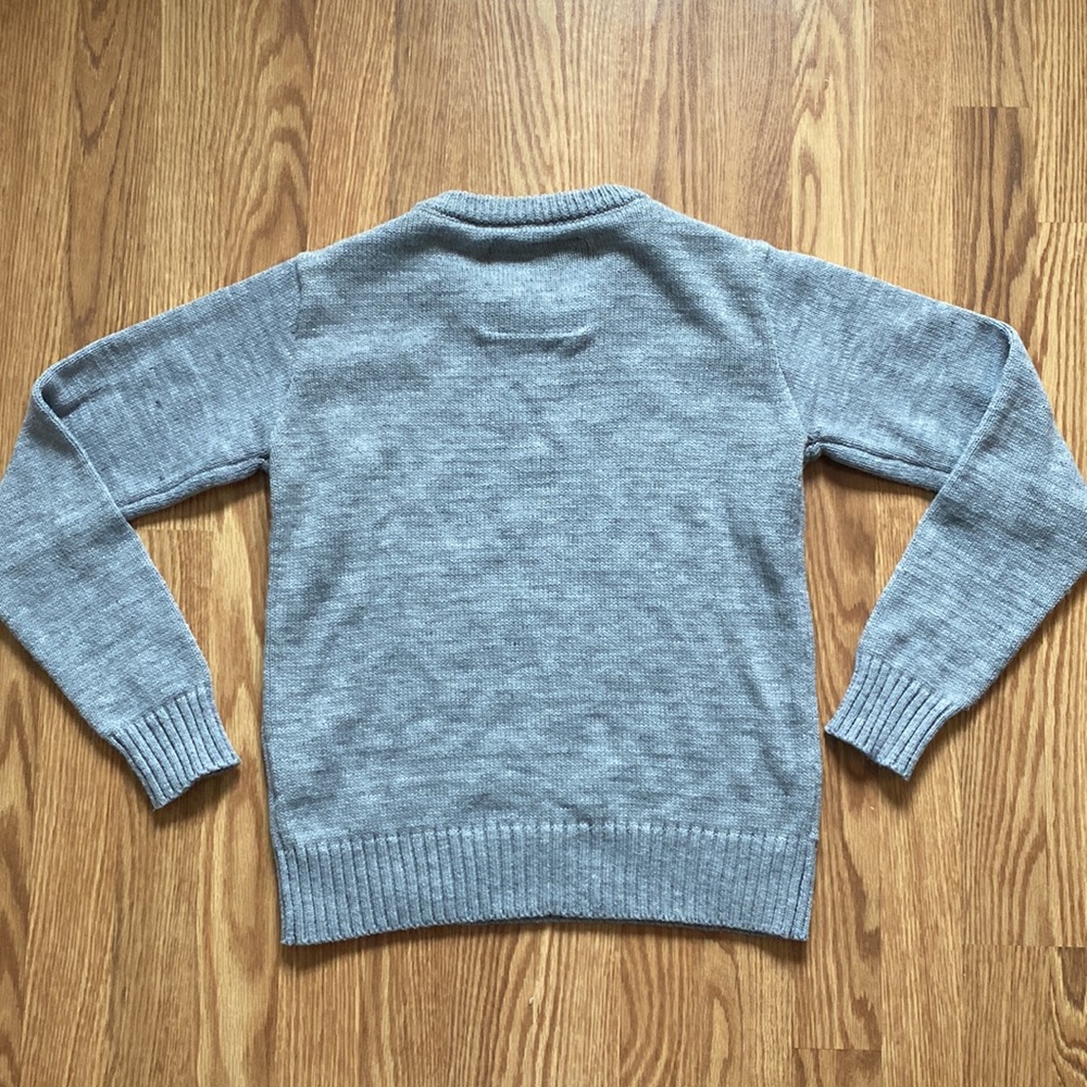 American Stitch Resting Grinch Face Christmas Sweater in Gray Size XS - Picture 7 of 12
